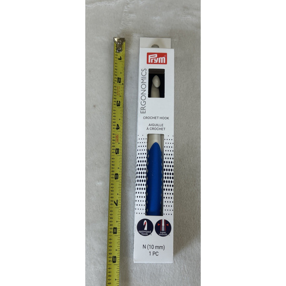 NIB Prym Ergonomic Crochet Hook N Size 10mm Super Smooth New Optimized Hook Blue - Picture 8 of 8